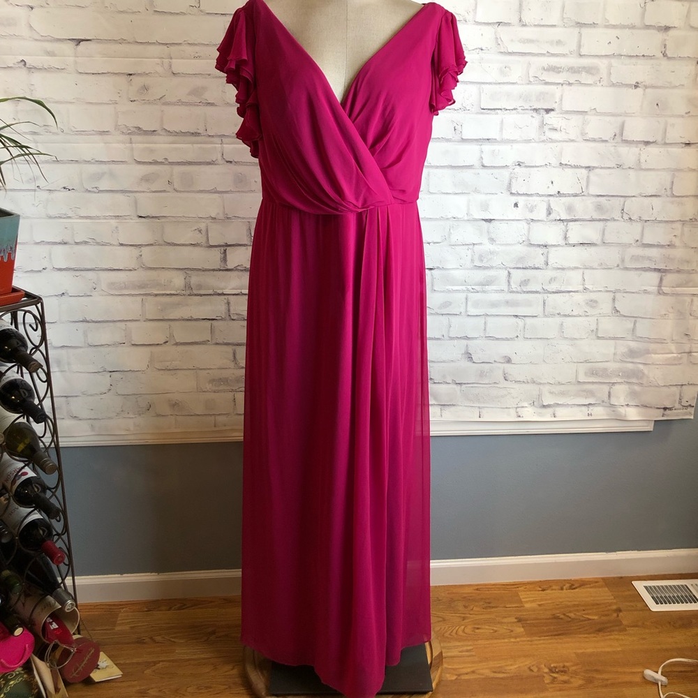 Fuscia bridesmaid gown. Dessy collection. Size 18
